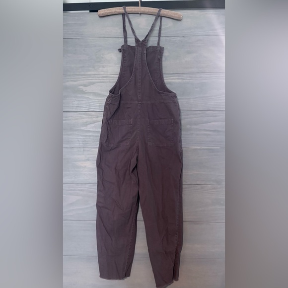 Aerie Werk & Play Twill‎ Overalls Relic Brown Size XS Raw Hem - Picture 5 of 7
